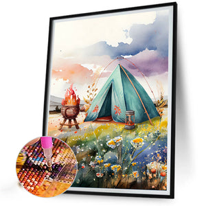 Camping 30*40CM(Canvas) Full Round Drill Diamond Painting
