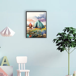 Camping 30*40CM(Canvas) Full Round Drill Diamond Painting