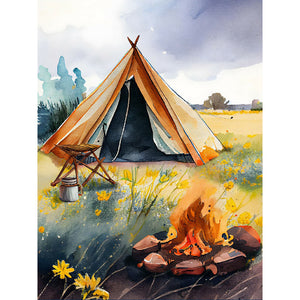 Camping 30*40CM(Canvas) Full Round Drill Diamond Painting