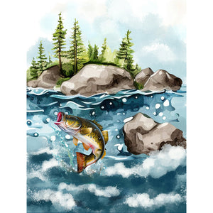 Perch 30*40CM(Canvas) Full Round Drill Diamond Painting