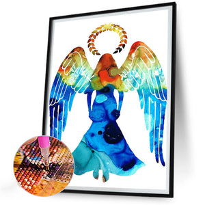 Angel Girl Logo 30*40CM(Canvas) Full Round Drill Diamond Painting