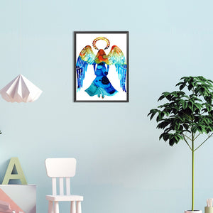 Angel Girl Logo 30*40CM(Canvas) Full Round Drill Diamond Painting