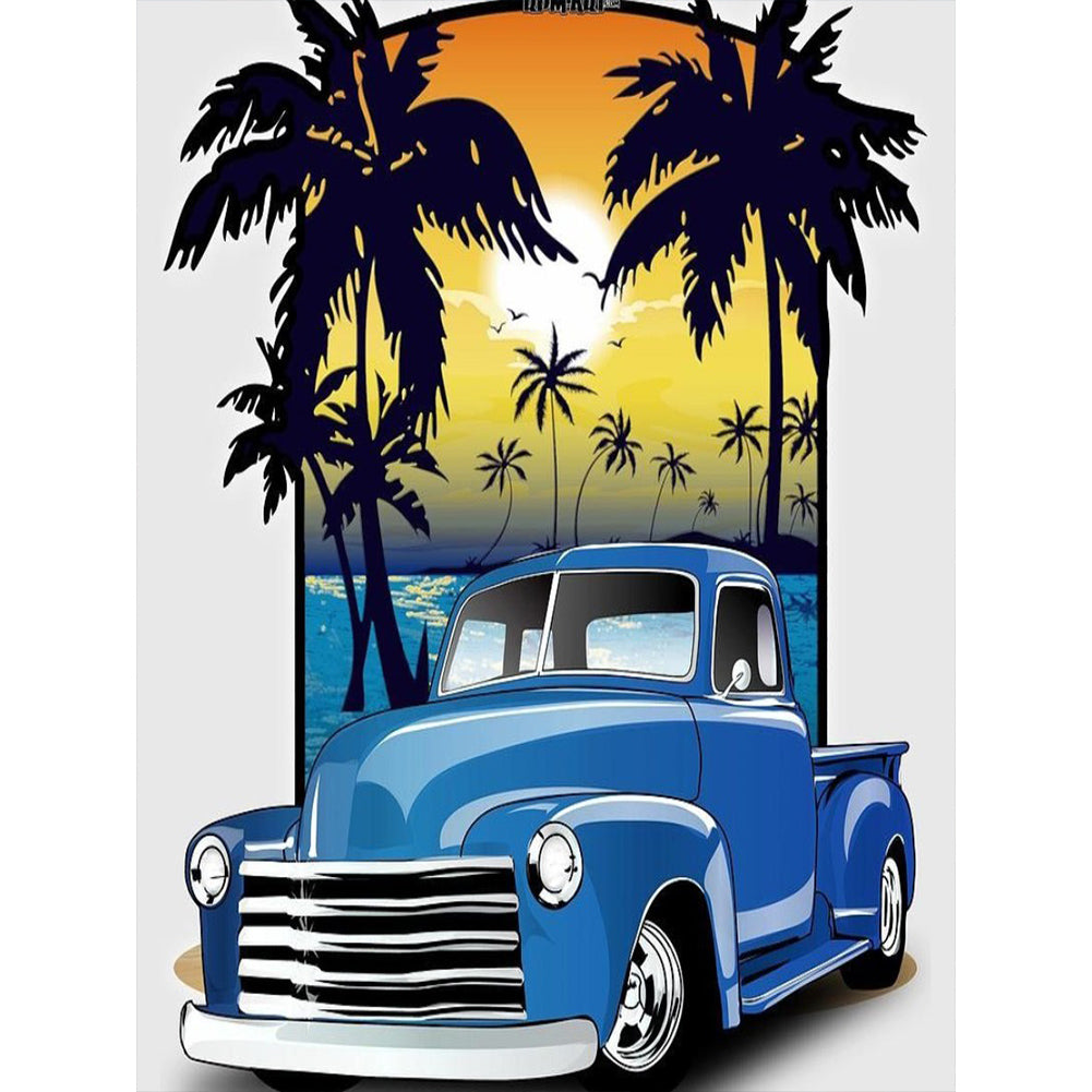Car 30*40CM(Canvas) Full Round Drill Diamond Painting