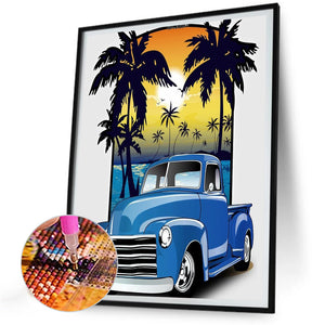 Car 30*40CM(Canvas) Full Round Drill Diamond Painting