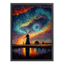 Load image into Gallery viewer, Yishu - Dreamlike Colorful Sky And Windmill - 50*65CM 11CT 3 Stamped Cross Stitch
