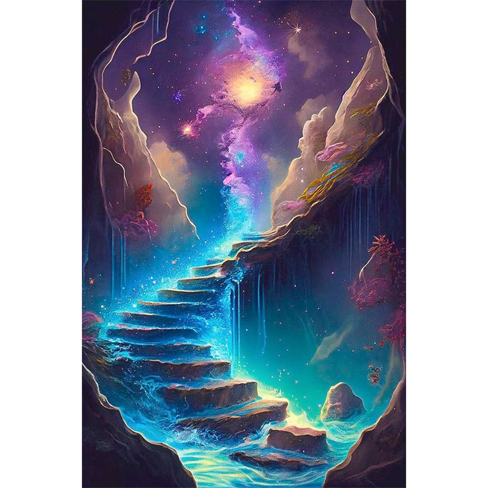 Yishu - Dreamlike Colorful Ladder - 50*75CM 11CT 3 Stamped Cross Stitch