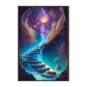 Yishu - Dreamlike Colorful Ladder - 50*75CM 11CT 3 Stamped Cross Stitch