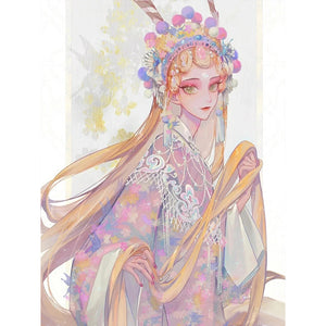 Peking Opera 30*40CM(Canvas) Full Round Drill Diamond Painting