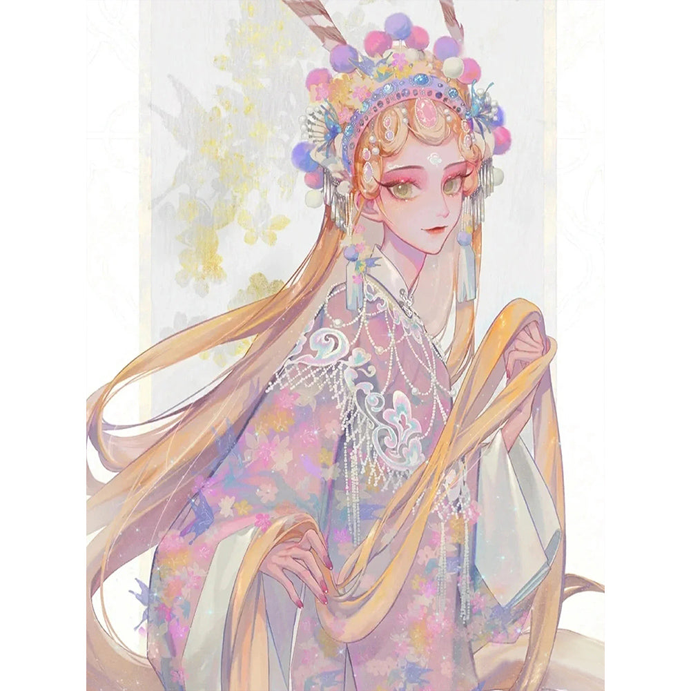 Peking Opera 30*40CM(Canvas) Full Round Drill Diamond Painting