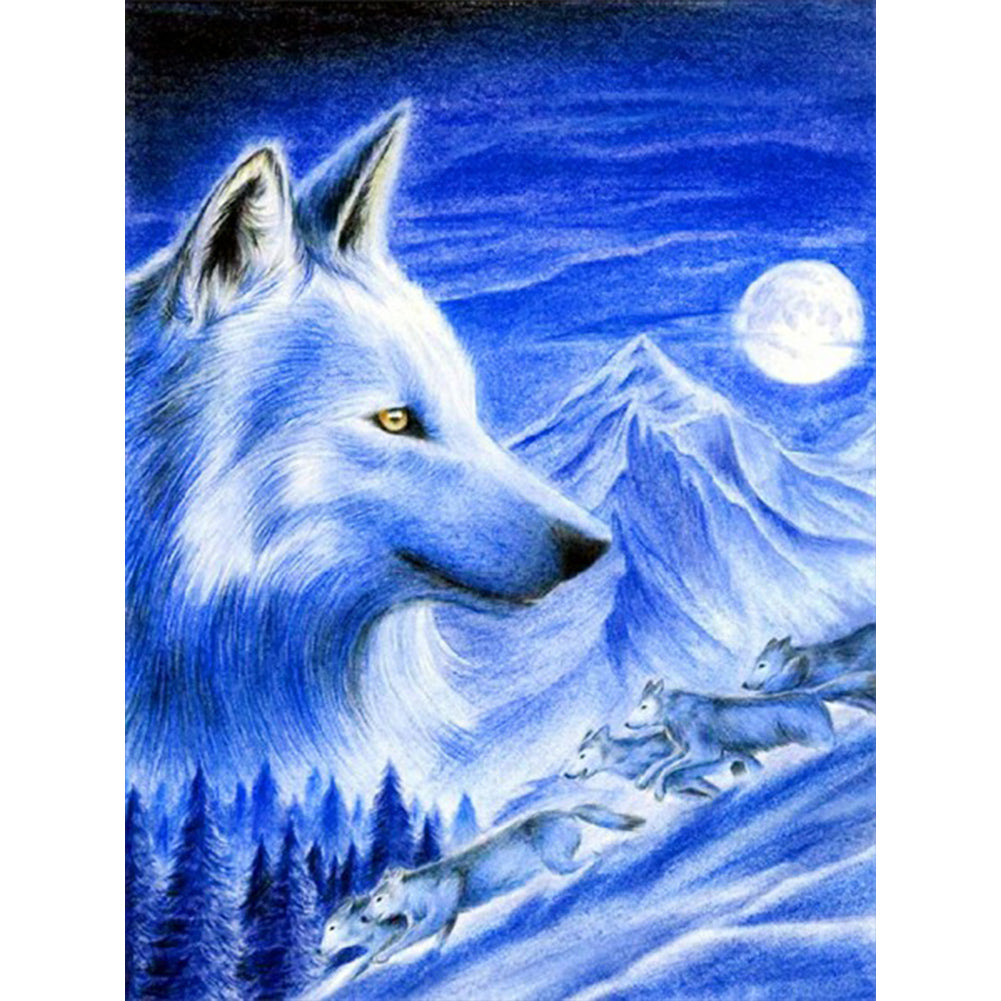 Wolf Head 30*40CM(Canvas) Full Round Drill Diamond Painting