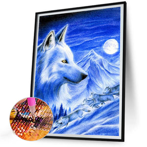 Wolf Head 30*40CM(Canvas) Full Round Drill Diamond Painting