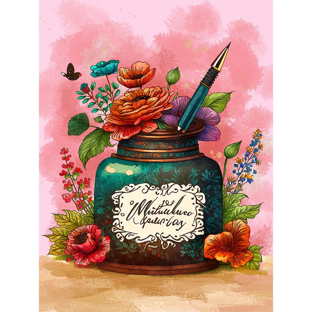 Writer'S Clipart 30*40CM(Canvas) Full Round Drill Diamond Painting