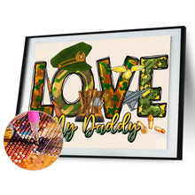Load image into Gallery viewer, Love My Military Dad 40*30CM(Canvas) Full Round Drill Diamond Painting
