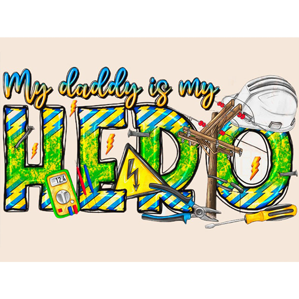 My Dad Is My Hero 40*30CM(Canvas) Full Round Drill Diamond Painting