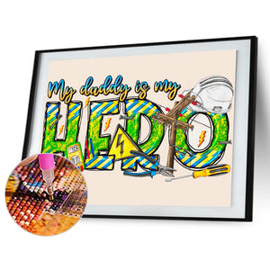 My Dad Is My Hero 40*30CM(Canvas) Full Round Drill Diamond Painting