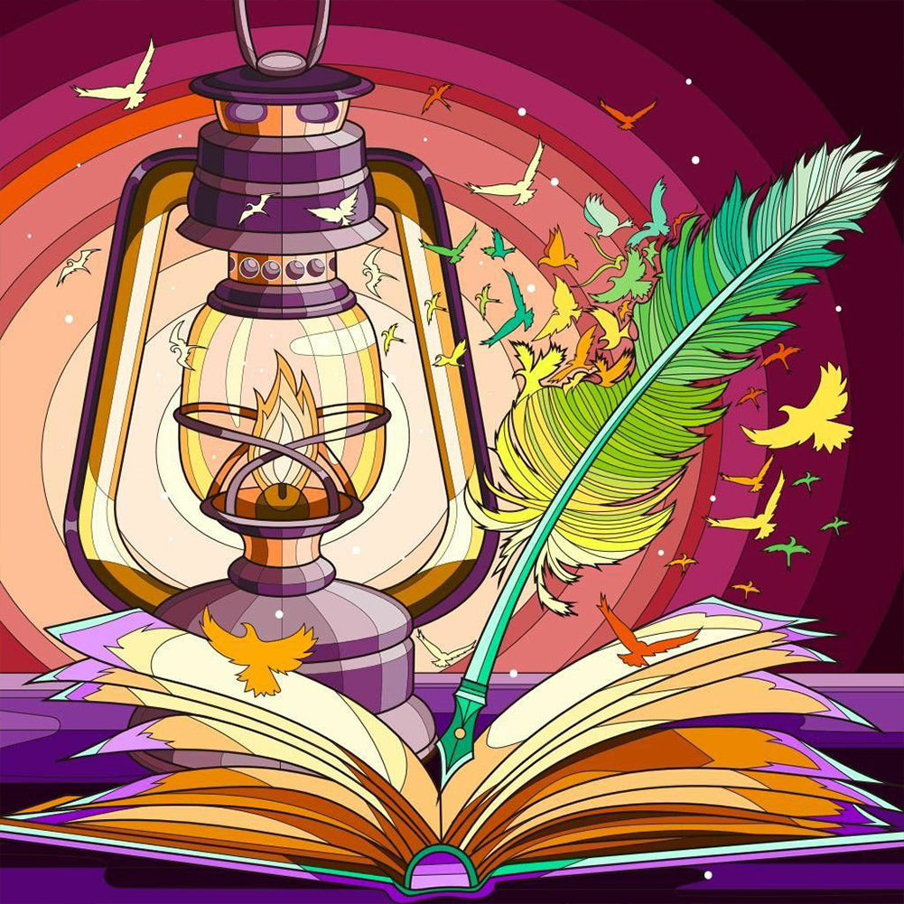 Books 30*30CM(Canvas) Full Round Drill Diamond Painting