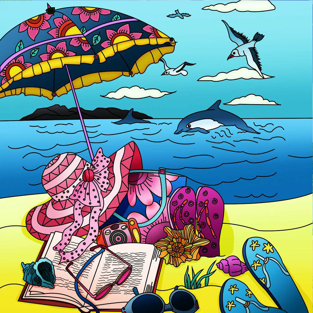 Summer Beach 30*30CM(Canvas) Full Round Drill Diamond Painting
