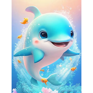 Playful Dolphin 30*40CM(Canvas) Full Round Drill Diamond Painting