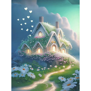 Multi-Story House 30*40CM(Canvas) Full Round Drill Diamond Painting