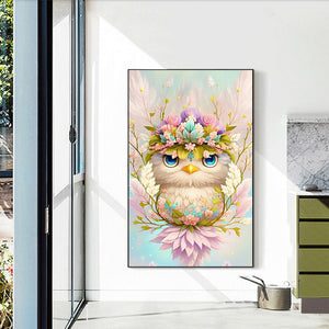 Owl 30*50CM(Canvas) Full Round Drill Diamond Painting