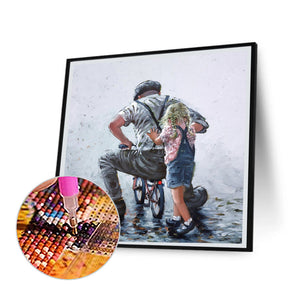 The Child'S Side Of Father 30*30CM(Canvas) Full Round Drill Diamond Painting