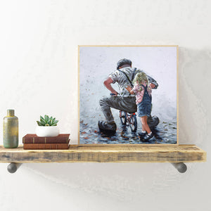 The Child'S Side Of Father 30*30CM(Canvas) Full Round Drill Diamond Painting