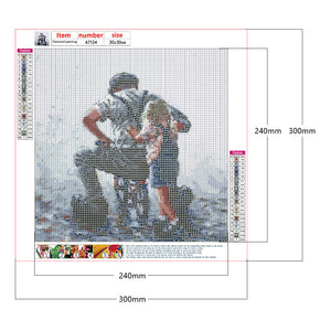 The Child'S Side Of Father 30*30CM(Canvas) Full Round Drill Diamond Painting