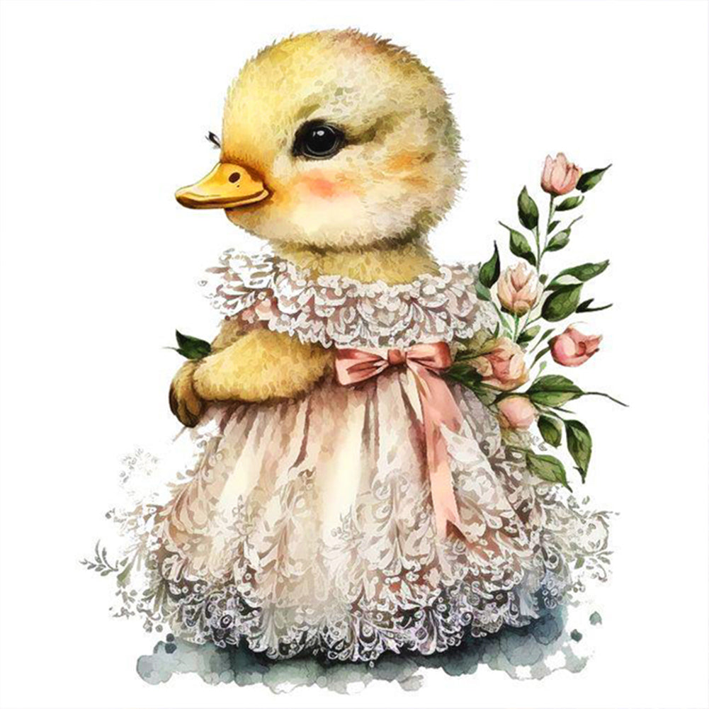 Duckling In A Dress 30*30CM(Canvas) Full Round Drill Diamond Painting