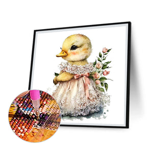 Duckling In A Dress 30*30CM(Canvas) Full Round Drill Diamond Painting