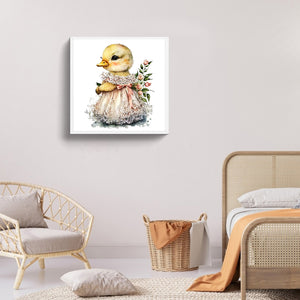 Duckling In A Dress 30*30CM(Canvas) Full Round Drill Diamond Painting