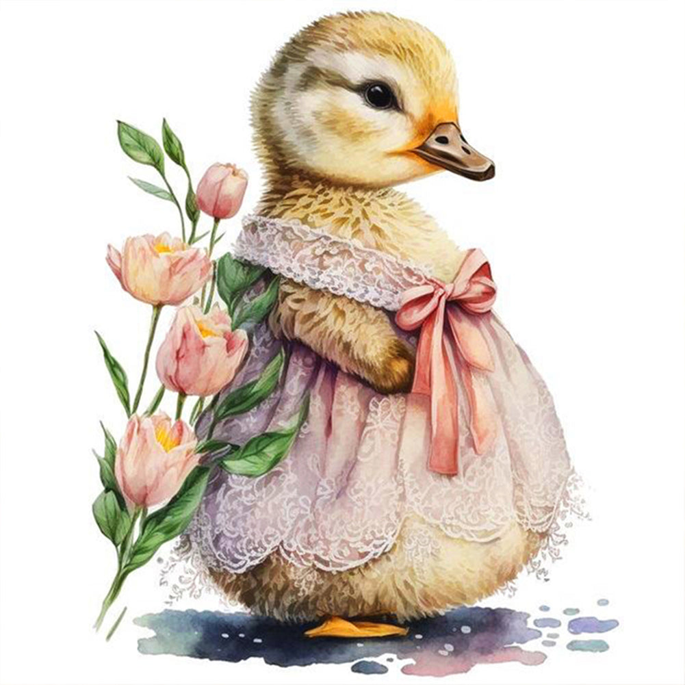 Ruby Duckling In A Skirt 30*30CM(Canvas) Full Round Drill Diamond Painting