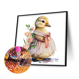 Ruby Duckling In A Skirt 30*30CM(Canvas) Full Round Drill Diamond Painting