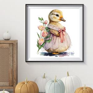 Ruby Duckling In A Skirt 30*30CM(Canvas) Full Round Drill Diamond Painting