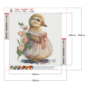 Ruby Duckling In A Skirt 30*30CM(Canvas) Full Round Drill Diamond Painting