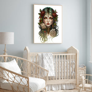 Gothic Girl 30*40CM(Canvas) Full Round Drill Diamond Painting