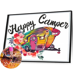 Flowers And Helicopters 50*40CM(Canvas) Full Round Drill Diamond Painting