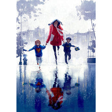 Load image into Gallery viewer, Running In The Rain 30*40CM(Canvas) Full Round Drill Diamond Painting
