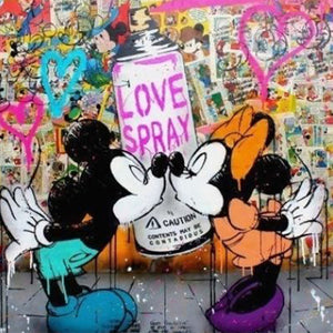 Mickey Mouse And Minnie Mouse 50*50CM(Picture) Full Square Drill Diamond Painting