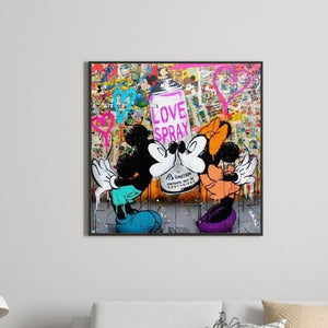 Mickey Mouse And Minnie Mouse 50*50CM(Picture) Full Square Drill Diamond Painting