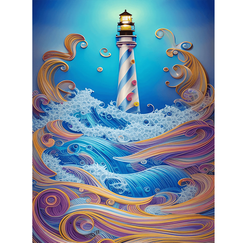 Lighthouse Quilling 30*40CM(Canvas) Full Round Drill Diamond Painting