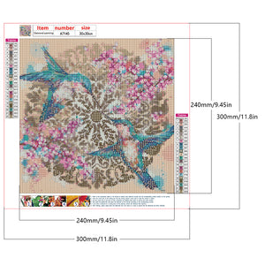 Hummingbird Among Flowers 30*30CM(Canvas) Full Round Drill Diamond Painting
