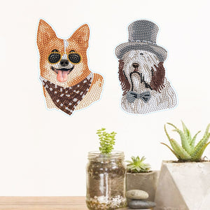 4pcs Dog DIY Diamond Mosaic Stickers Kits Handmade for Kids Beginner Children