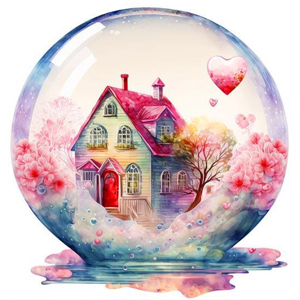 House Surrounded By Flowers 30*30CM(Canvas) Full Round Drill Diamond Painting