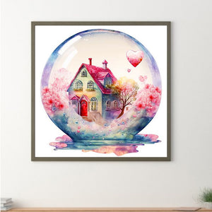 House Surrounded By Flowers 30*30CM(Canvas) Full Round Drill Diamond Painting