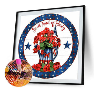 Independence Day Dollar 40*40CM(Canvas) Full Round Drill Diamond Painting