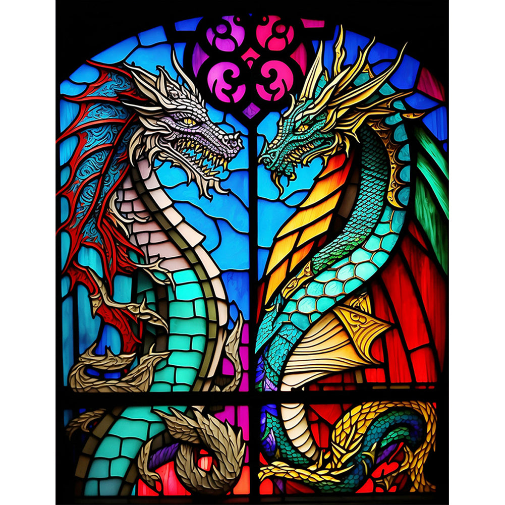 Pterosaur Glass Painting 30*40CM(Canvas) Full Round Drill Diamond Painting