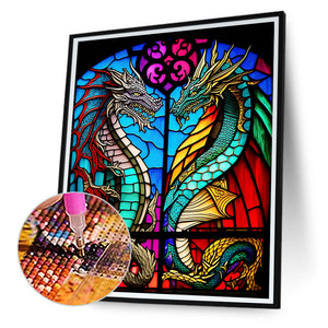 Pterosaur Glass Painting 30*40CM(Canvas) Full Round Drill Diamond Painting