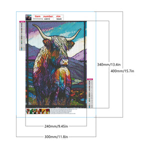 Highland Yak Glass Painting 30*40CM(Canvas) Full Round Drill Diamond Painting