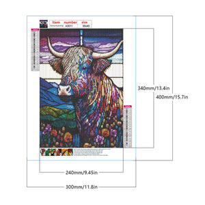 Highland Yak Glass Painting 30*40CM(Canvas) Full Round Drill Diamond Painting