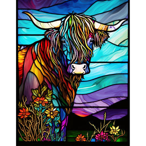 Highland Yak Glass Painting 30*40CM(Canvas) Full Round Drill Diamond Painting